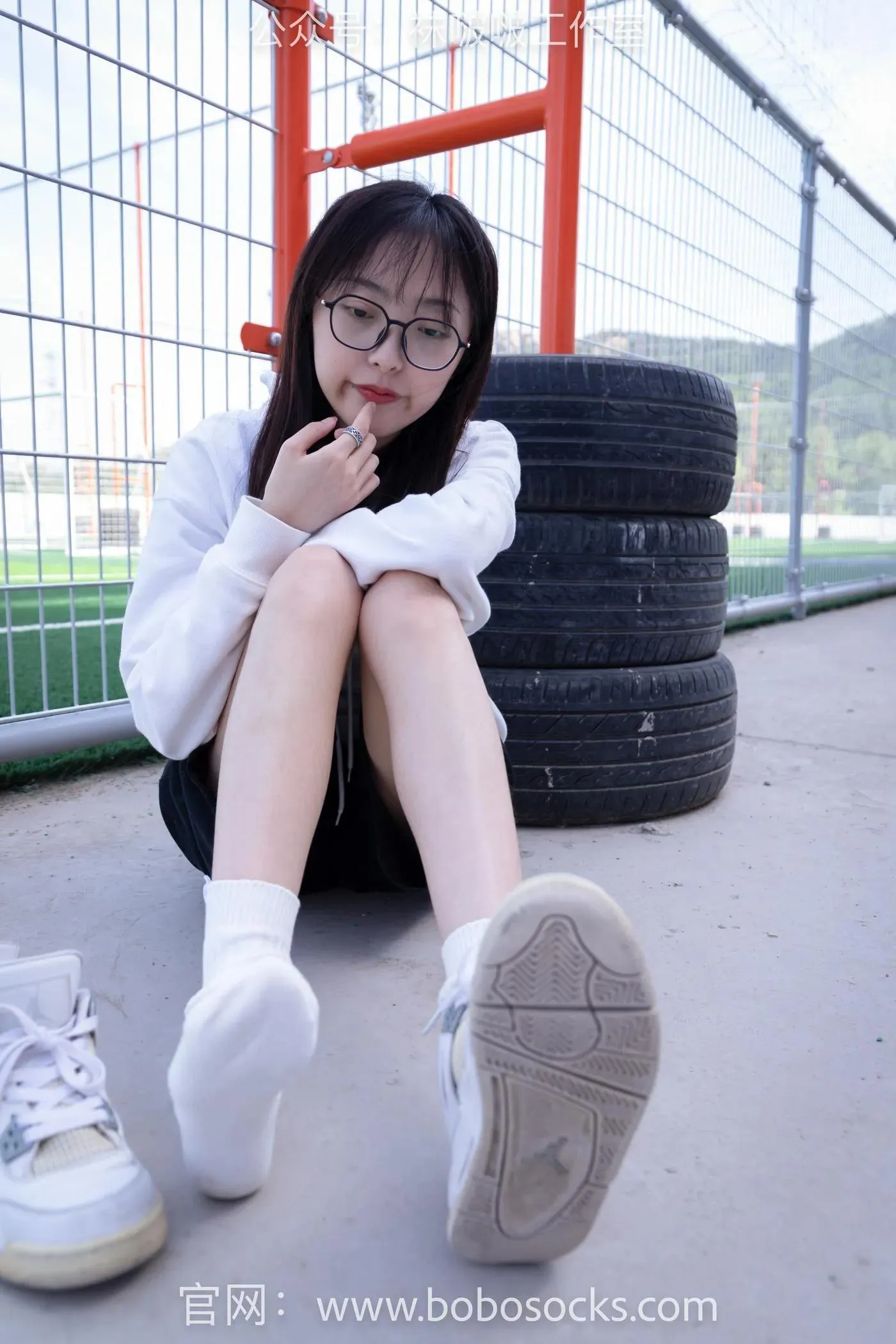 [BoBoSocks袜啵啵]NO.103 稚予-AJ篮球鞋、白棉袜、裸足 [134P]插图6